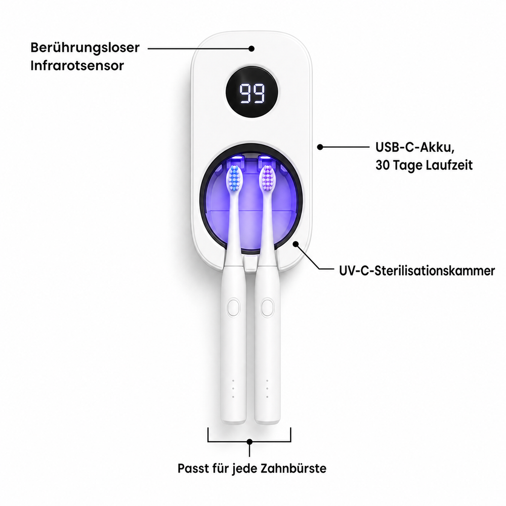Selbstreinigender UV-Zahnbürsten-Sanitizer