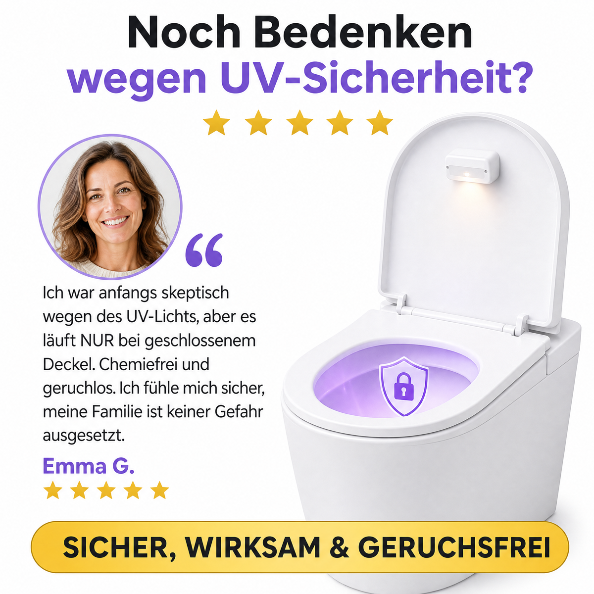 Selbstreinigendes UV-Toiletten-Desinfektionsgerät & Nachtlicht